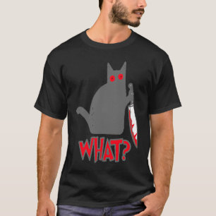 WAS Psycho Katze Murderous Katze mit Knife T-Shirt