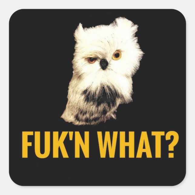 Was? Quadratischer Aufkleber (Vorderseite)