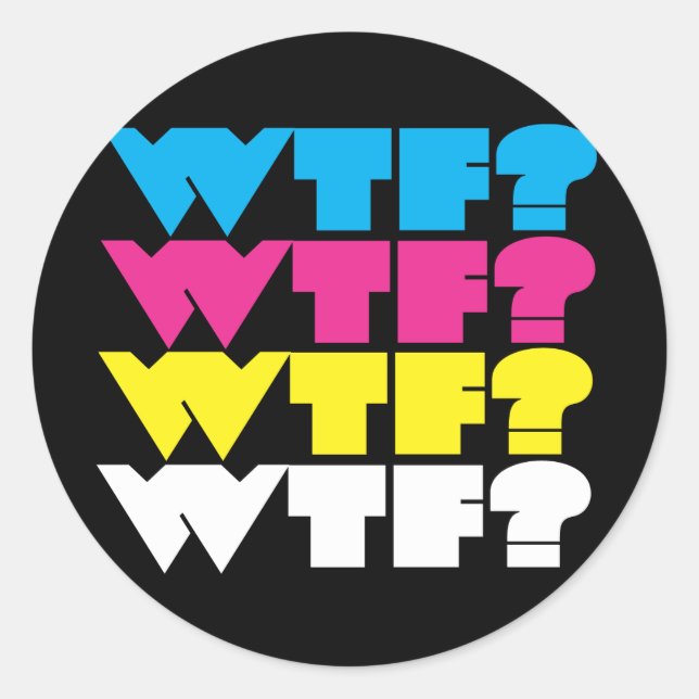 Was? Runder Aufkleber (Vorderseite)