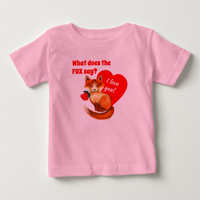 Was sagt der Fuchs Liebe, die Sie Herzen? Baby T-shirt (Vorderseite)