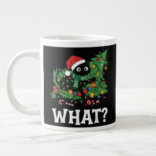 Was Schwarze Katze Lustiger Weihnachtsbaum Jumbo-Tasse
