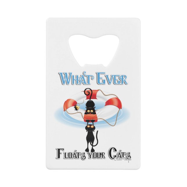 Was schwimmt bei Katzen 2 Geldbeutel Flaschenöffner (Vorderseite)