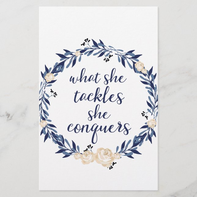 Was sie anpackt, erobert sie briefpapier (Vorderseite)