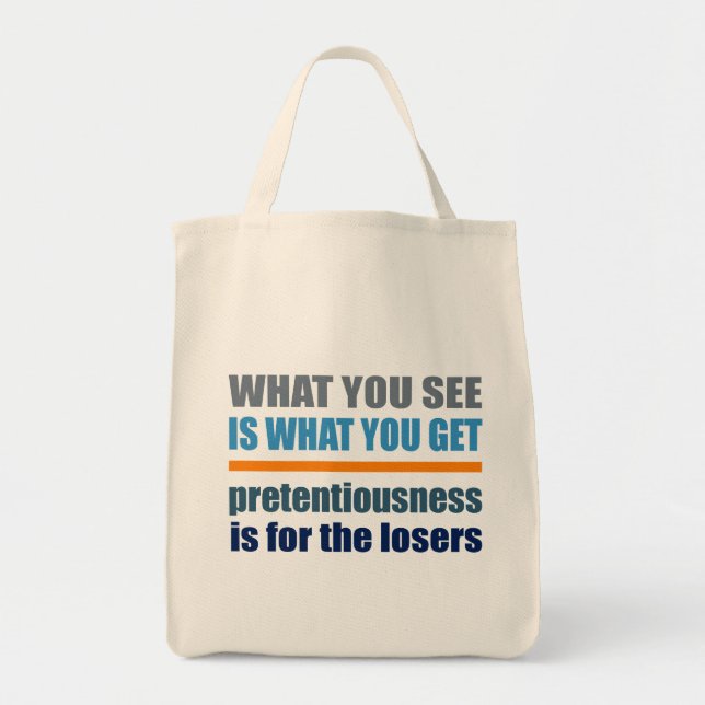 Was Sie sehen ist, was Sie bekommen Tasche (Vorne)