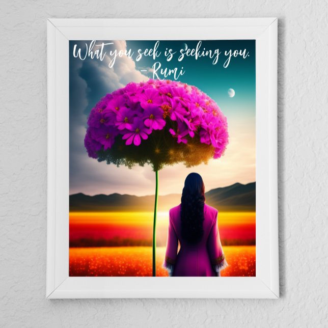Was Sie suchen Dreamscape Rumi Zitat Poster (12x16 framed as shown, or mount with large border mat in a coordinating color.)