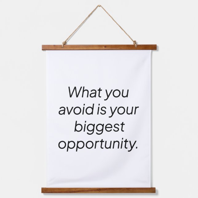 Was Sie verhindern, ist eine Tapisserie aus Holz Wandteppich Mit Holzrahmen (Vorderseite)