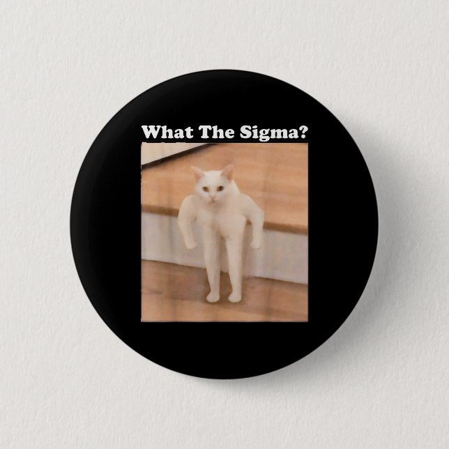 Was Sigma Meme Cat Meme Internet Memes Funny Meme Button (Vorderseite)