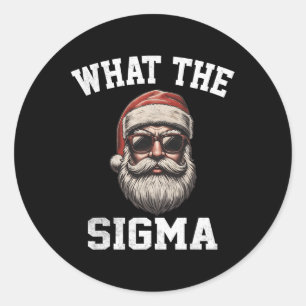 Was Sigma Santa Funny Christmas Meme Xmas Riz Runder Aufkleber