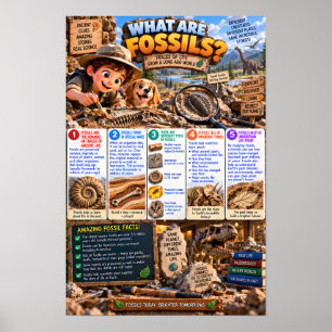 Was sind Fossilien Infografik Poster