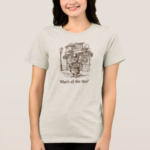 Was soll das denn? Victorian Mouse Humor T-Shirt Tri-Blend Shirt