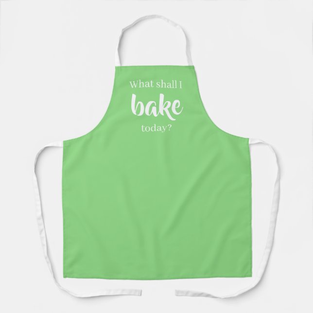 Was soll ich heute backen? Hellgrüne Schürze (Vorderseite)