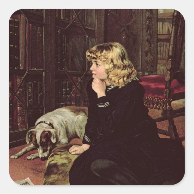 Was soll ich lesen? quadratischer aufkleber (Vorderseite)