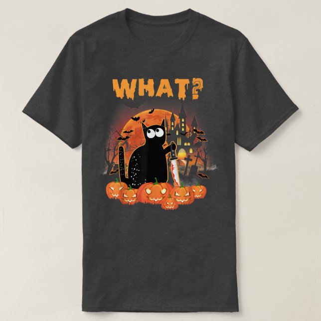 Was Spaß an Black Cat, Kätzchen Halloween kosten T-Shirt (Design vorne)