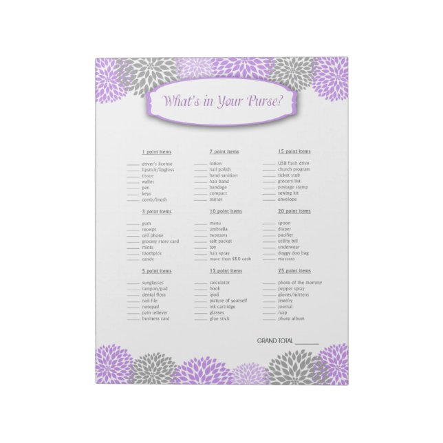 Was steckt in deinem Lila Grauen Dahlia-Spiel? Notizblock (Rotiert)