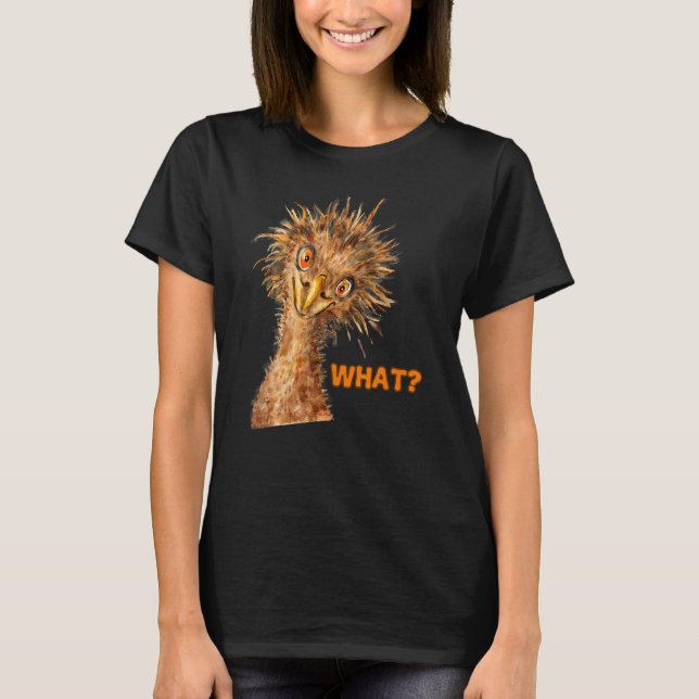 Was Strauß    Frecher Vogel T-Shirt (Vorderseite)