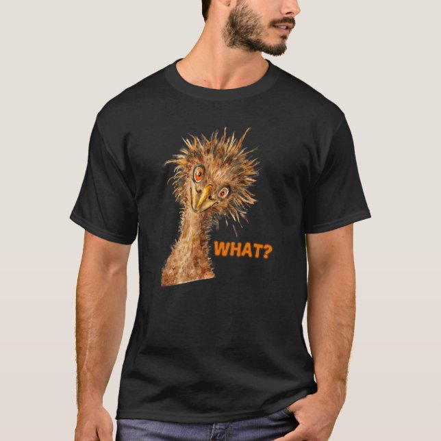 Was Strauß  Frecher Vogel T-Shirt (Vorderseite)