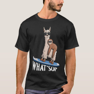 WAS SUP Hipster Sloth und Llama Stand.Up Paddling T-Shirt