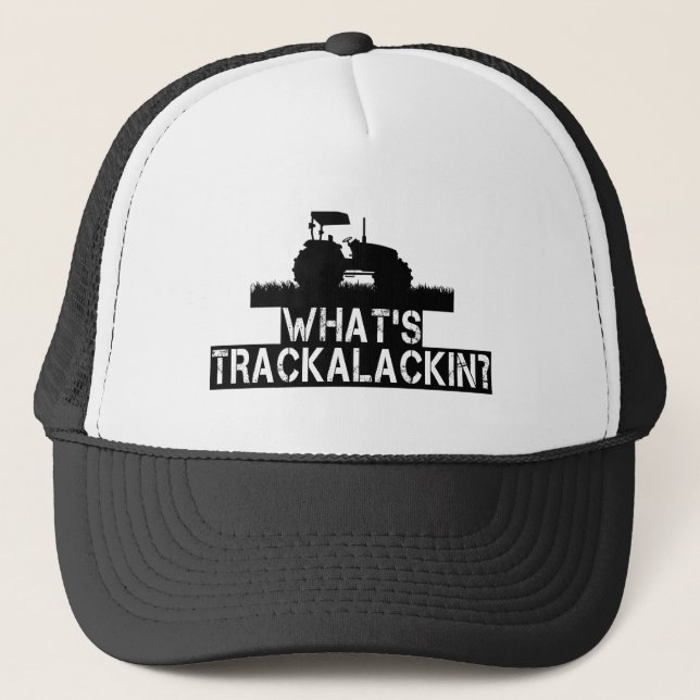Was Trackalackin lustiger Traktor ist, der Land Truckerkappe (Vorderseite)