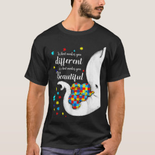 Was Verschiedenartigkeit Schön Macht Elefant Autis T-Shirt