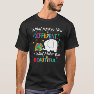 Was Verschiedene Autismus Kind Elefant Mutter Awa T-Shirt