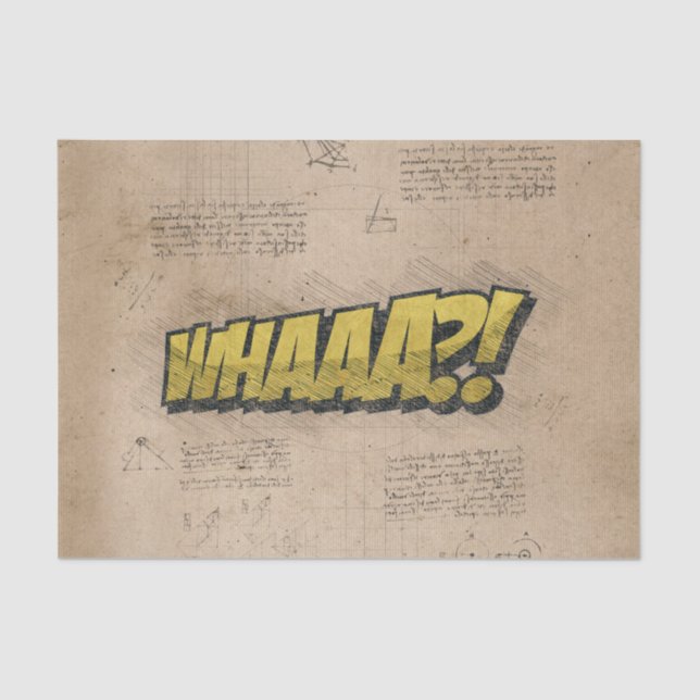 WAS? Vintages Comic Buch Steampunk Pop Kunst Seidenpapier (Vorderseite)