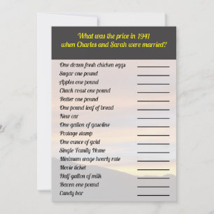 Was war das Preisspiel? Family Wiedersehen Sunse Einladung