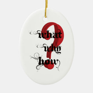 was warum wie Fragezeichen vintage Keramikornament