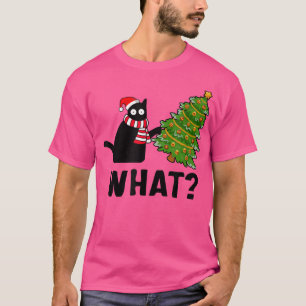 Was Weihnachtsbaum Funny Black Cat T-Shirt