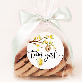 Was werden Babybohnenaufkleber für das Bienenteam? Runder Aufkleber