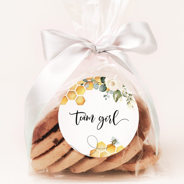 Was werden Babybohnenaufkleber für das Bienenteam? Runder Aufkleber (Von Creator hochgeladen)