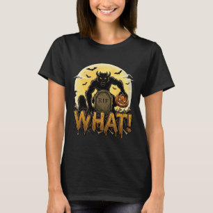 Was Werwolf-Kürbis-Grabstein Vollmond T-Shirt