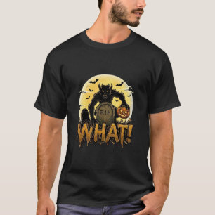 Was Werwolf-Kürbis-Grabstein Vollmond T-Shirt