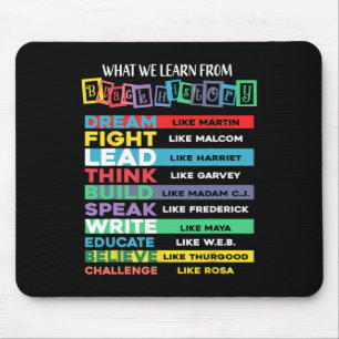 Was wir aus dem Afroamerikaner der schwarzen Gesch Mousepad