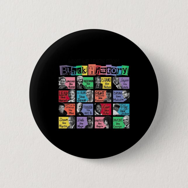 Was wir aus dem Schwarzen Geschichtsaufkleber lern Button (Vorderseite)