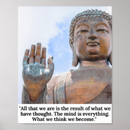 Was wir denken zu werden.. Zitat von Buddha. Poster