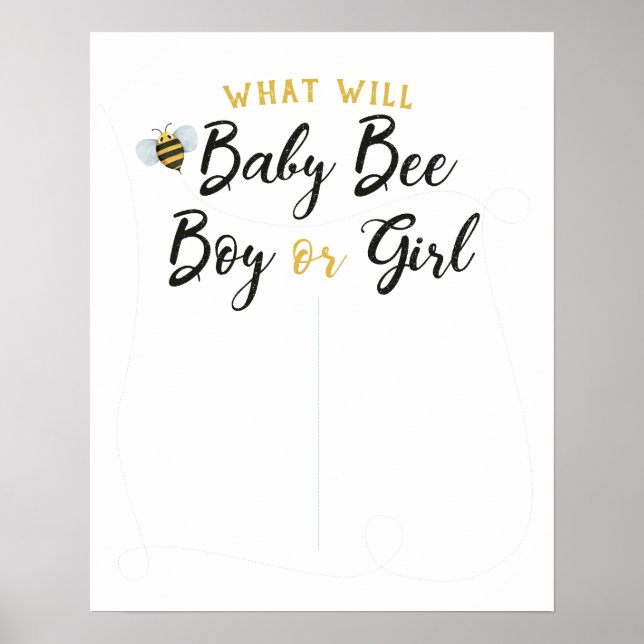Was wird Baby Bee Gender Reveal Voting Poster (Vorne)