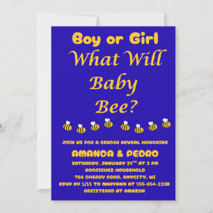 Was Wird Baby Bee Geschlecht Enthüllen Einladung