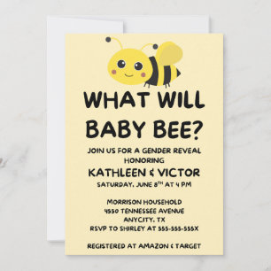 Was Wird Baby Bee Geschlecht Enthüllen Einladung