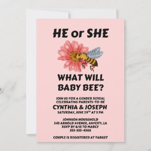 Was Wird Baby Bee Geschlecht Enthüllen Einladung