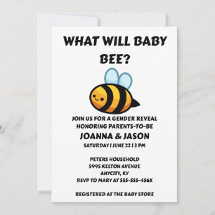Was Wird Baby Bee Geschlecht Enthüllen Einladung