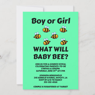 Was Wird Baby Bee Geschlecht Enthüllen Einladung