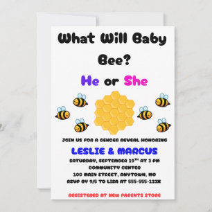 Was wird Baby Bee Geschlecht Enthüllung Einladung