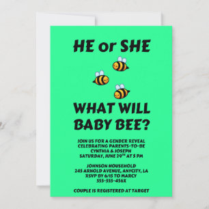 Was wird Baby Bee Geschlecht Enthüllung Einladung