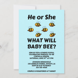 Was wird Baby Bee Geschlecht Enthüllung Einladung