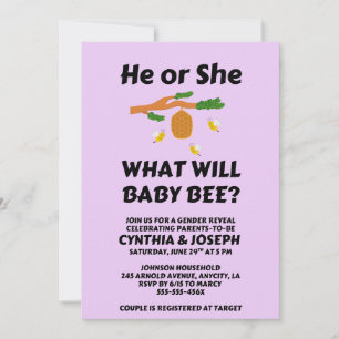 Was Wird Baby Bee Geschlecht Reveal Einladung