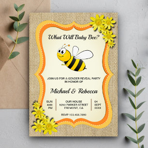Was wird Baby Bee   Honigbiene Geschlecht Enthüllu Einladung