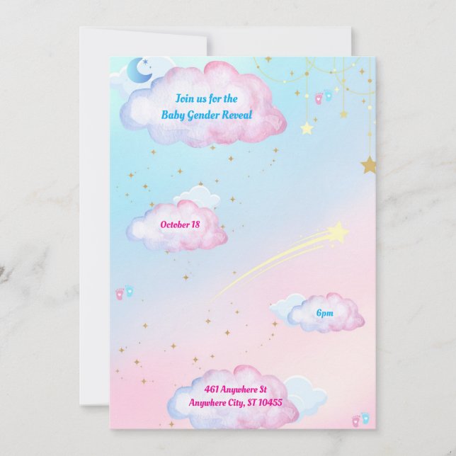 Was wird Baby sein? Einladung (Vorderseite)