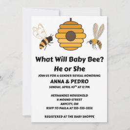 Was wird das Baby Bee Geschlecht zeigen Party Einladung