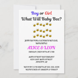 Was wird das Baby Bee Geschlecht zeigen Party Einladung