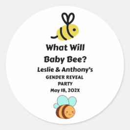 Was wird das Baby Bee Geschlecht zeigen Party Runder Aufkleber
